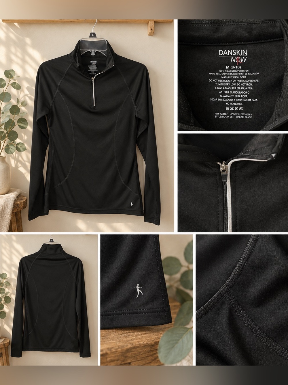 Danskin Now Black Quarter-Zip Pullover – Women’s Medium